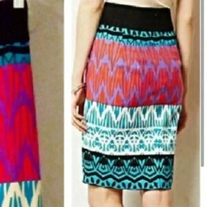 Anthropologie Plenty by Tracy Reese Patterned Pencil Skirt w/ Stretch Wa…